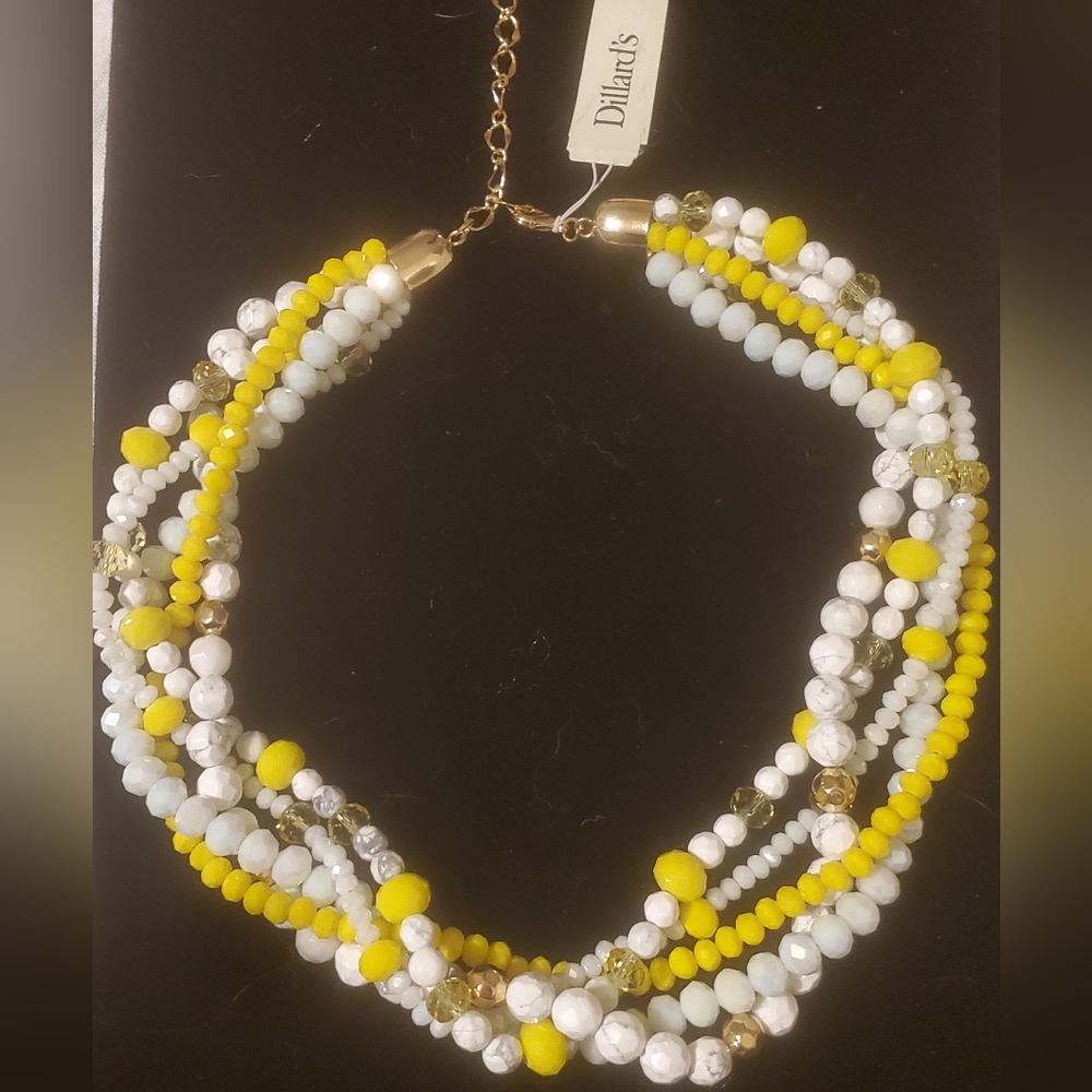 NWT Dillard's Twisted Multi Strand Beaded Necklace.
